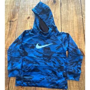 Nike Dri-FIT Blue and Black Patterned Hoodie Sweatshirt Size 4T Boys Camo